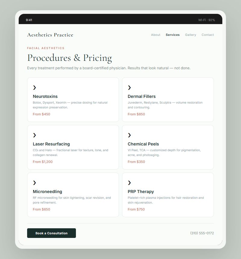 Aesthetic Medicine Studio website